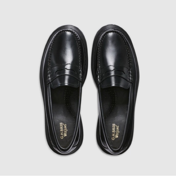 NWT GH Bass Black Platform Loafers for Women US size 8 - Picture 1 of 13